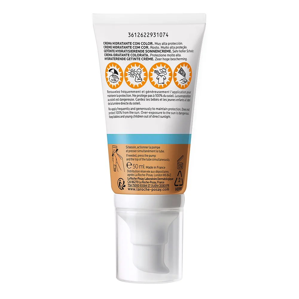 Crema hidratanta cu pigment de culoare protectie solara SPF 50+ pentru ten sensibil sau intolerant la soare Anthelios UV-Mune 400, 50ml, La Roche-Posay