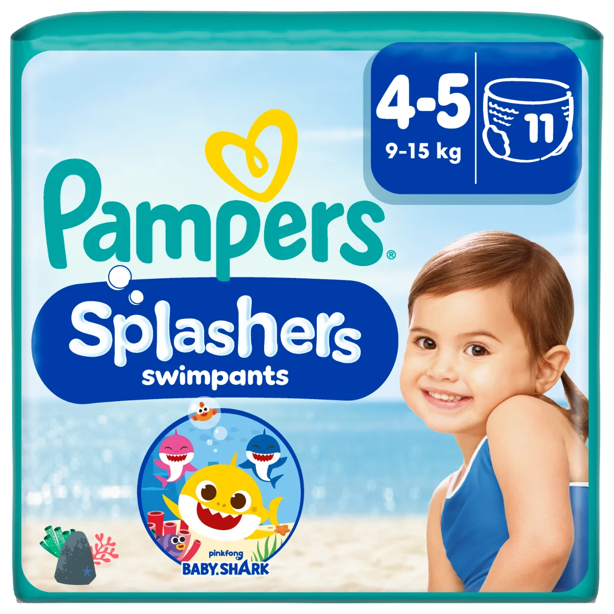 Scutece chilotel pentru apa Marimea 4-5 9-15kg, 11 bucati, Pampers
