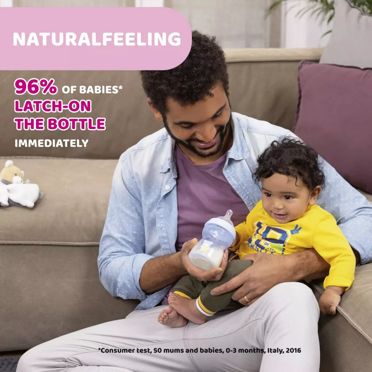 Biberon PP Natural Feeling 0 luni+, 150ml, Chicco