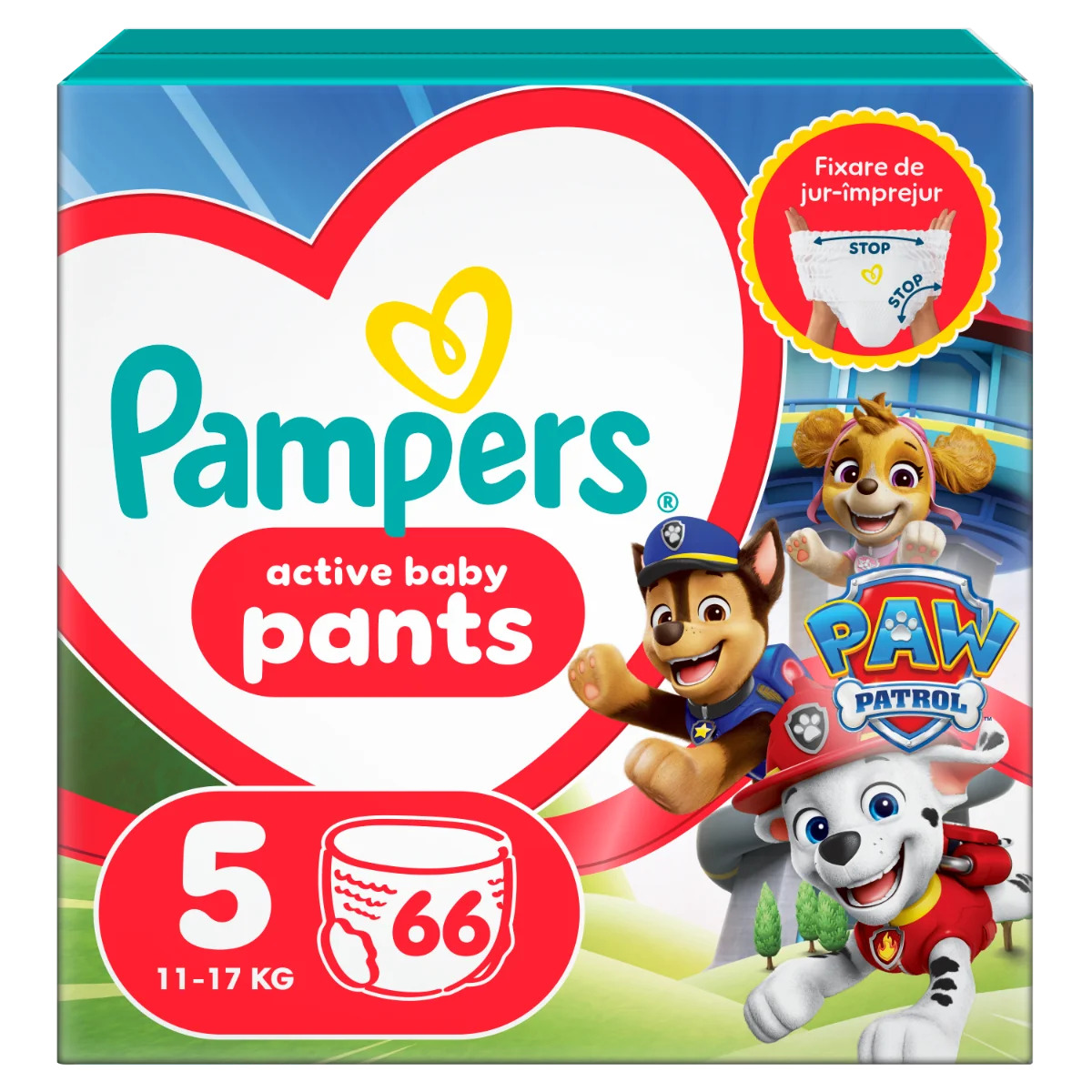 Scutece Pants Patrula Catelusilor Nr.5 pentru 12 - 17 kg, 66 bucati, Pampers