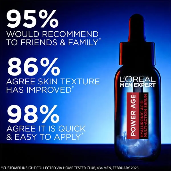 Serum cu acid hialuronic pentru barbati Men Expert, 30ml, L'Oreal Paris