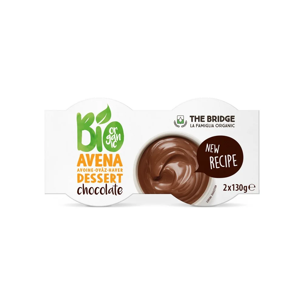 Desert ecologic din ovaz cu ciocolata, 2x130g, The Bridge