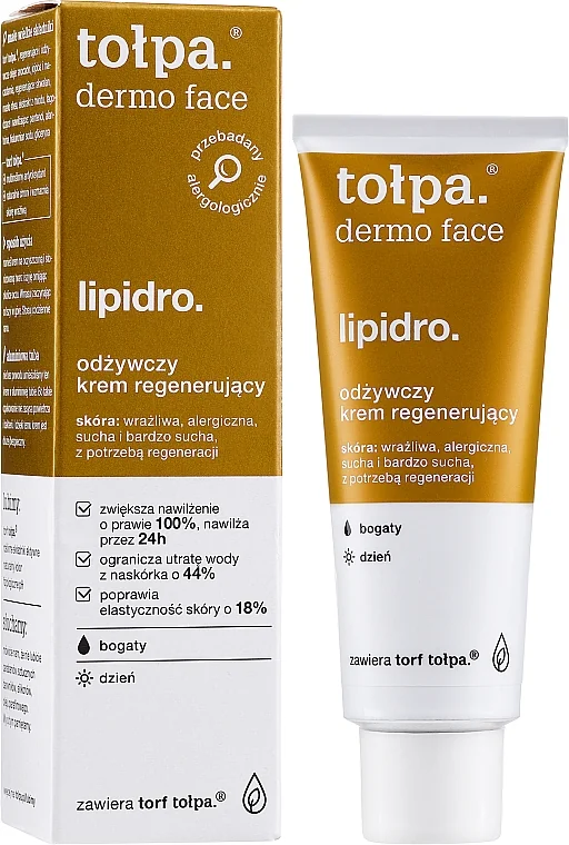 Crema nutritiva pentru piele uscata si sensibila Dermo Face Lipidro, 40ml, Tolpa
