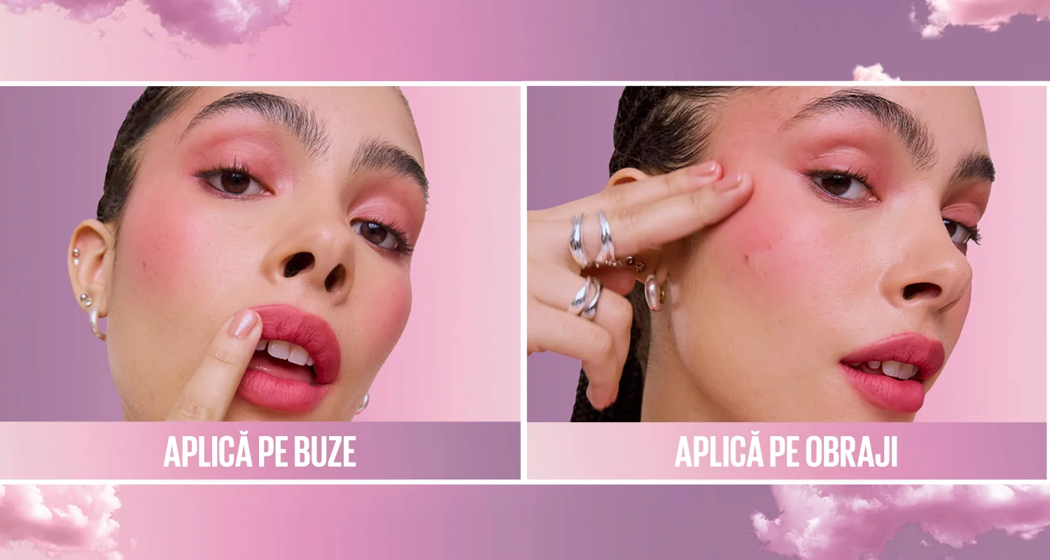 Fard multifunctional Maybelline Cloudtopia, aplicare pe buze si pe obraji. Fard multifunctional Maybelline Cloudtopia, aplicare pe buze si pe obraji.