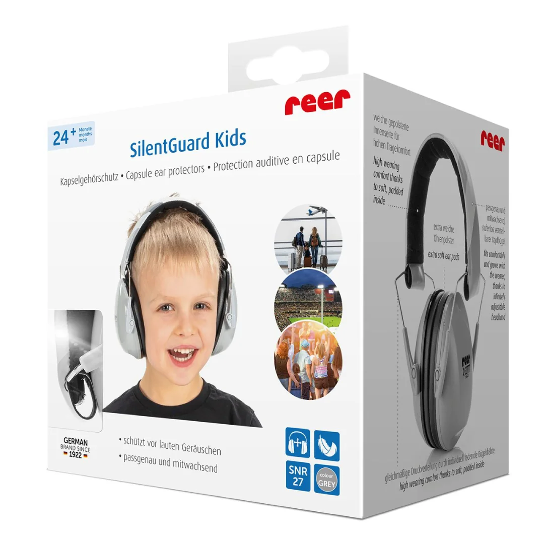 Casti antifonice +5 ani Silent Guard Kids Gri, 1 bucata, Reer