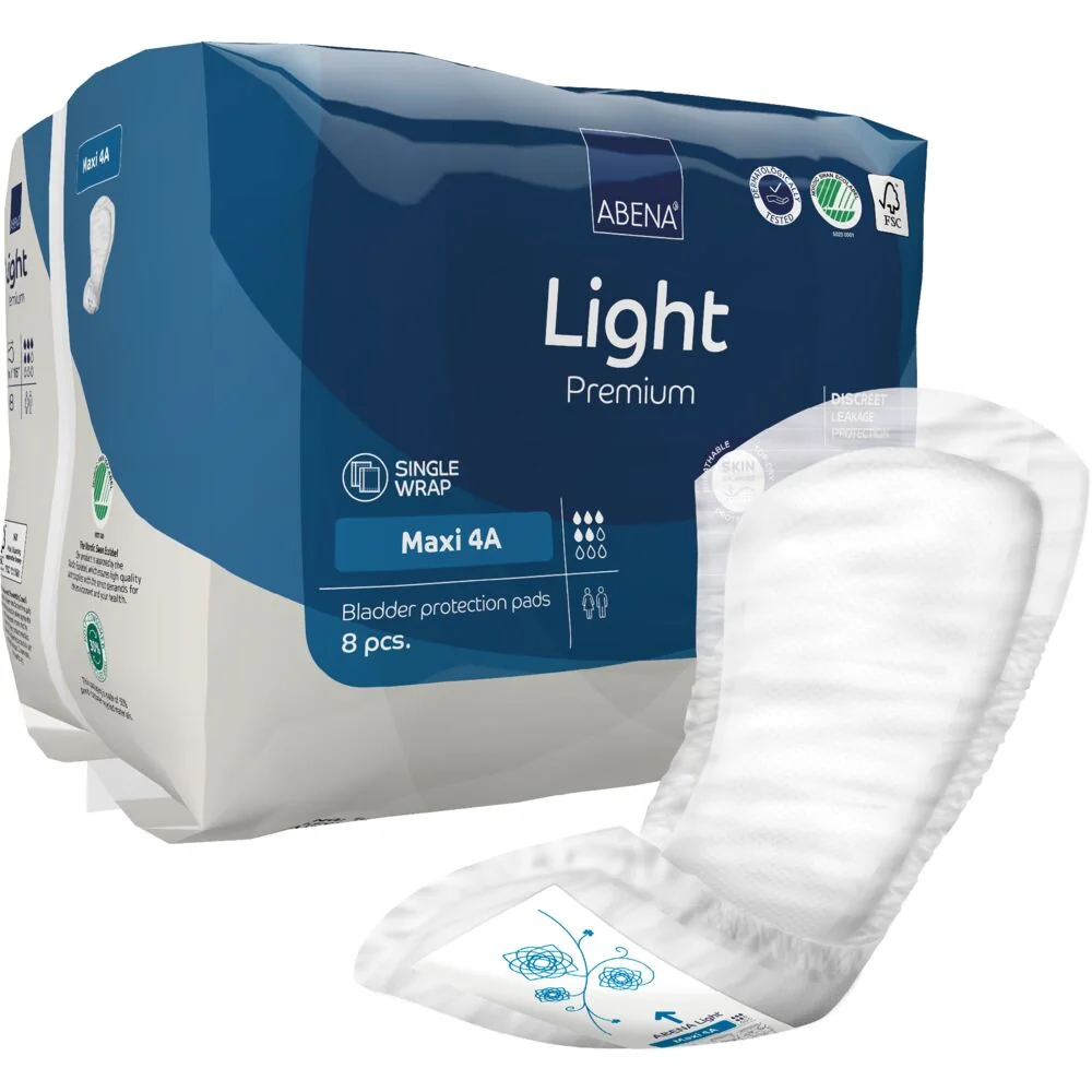 Absorbante anatomice incontinenta moderata, light maxi 4A, 8 bucati, Abena