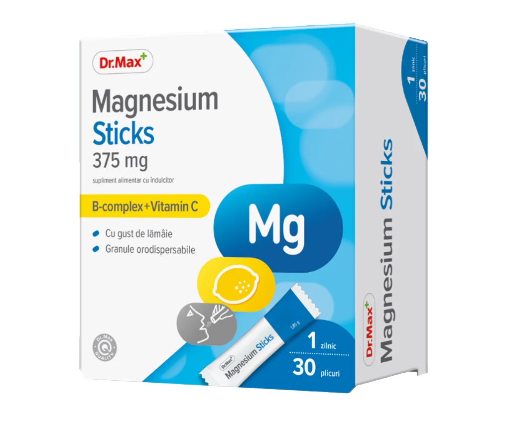 Dr.Max Magnesium Sticks 375mg, 30 pliculete orodispersabile