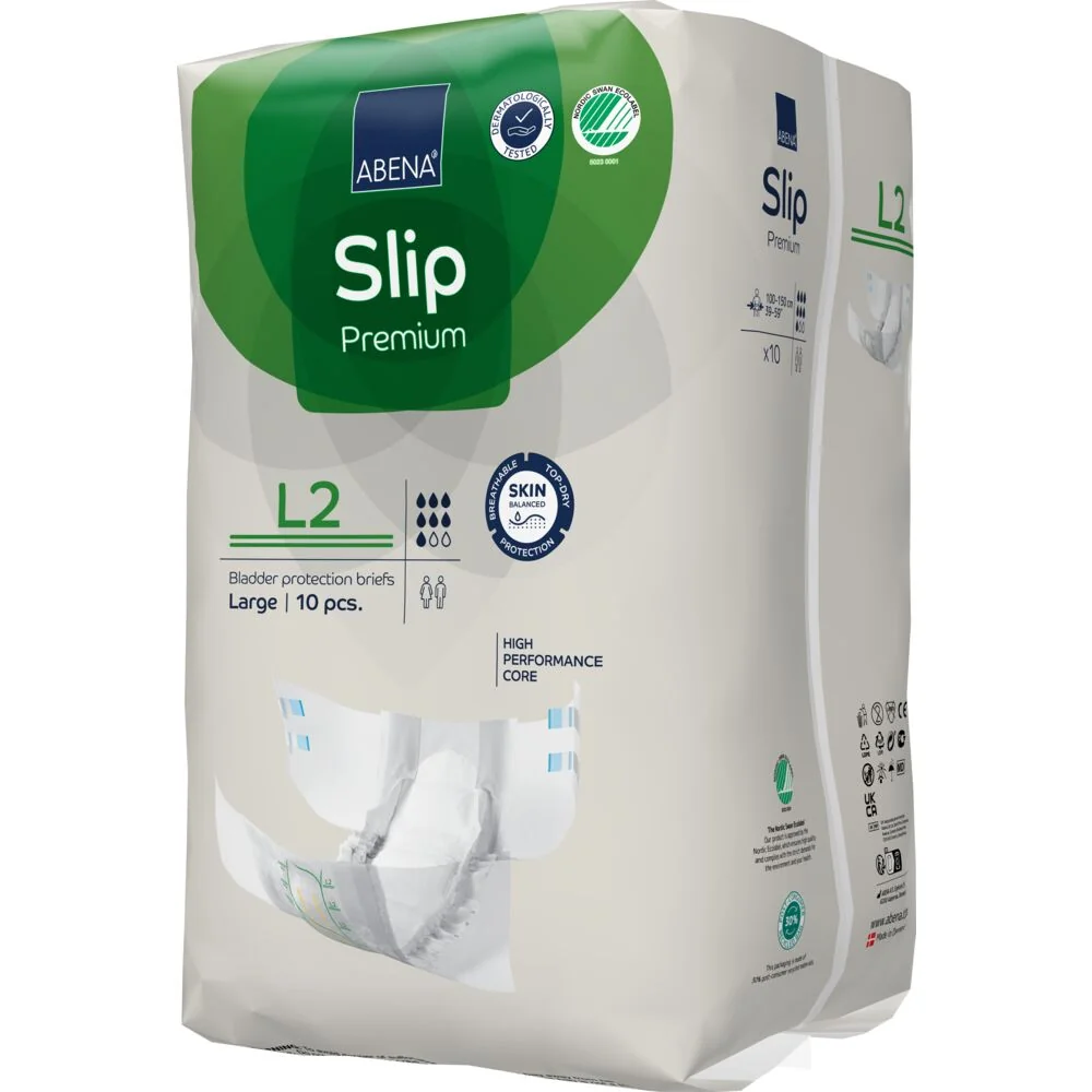 Scutece pentru adulti Premium Slip L2 100-150cm cu absorbtie 3100ml, 10 bucati, Abena
