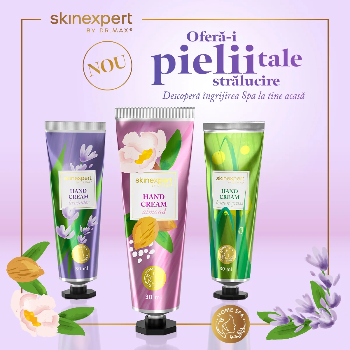 Skinexpert by Dr. Max® Home Spa Crema de maini cu migdale, 30ml