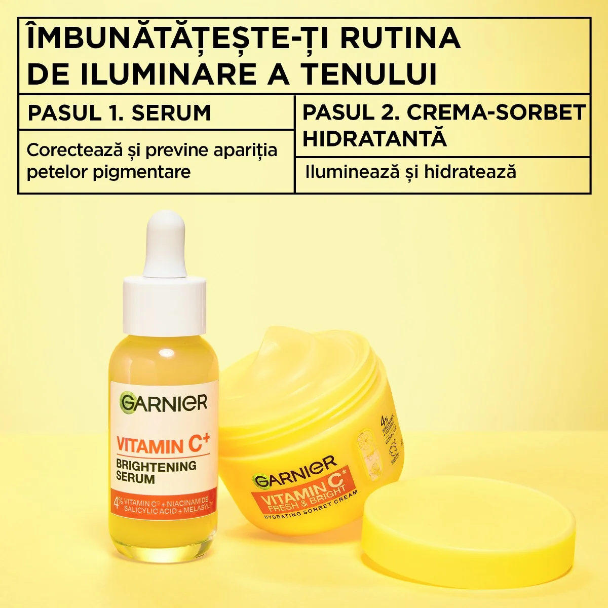Crema-sorbet hidratanta Vitamina C Fresh & Bright, 85ml, Garnier