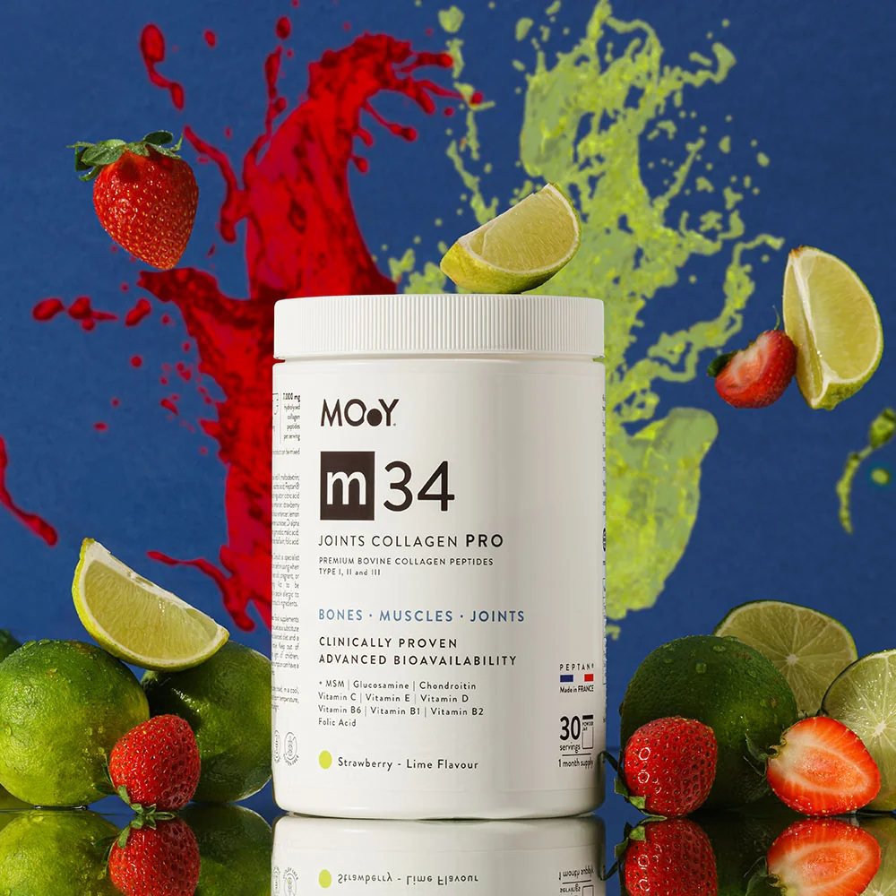 Colagen bovin pentru articulatii cu aroma de capsuni-lime M34, 390g, Molecules of Youth 