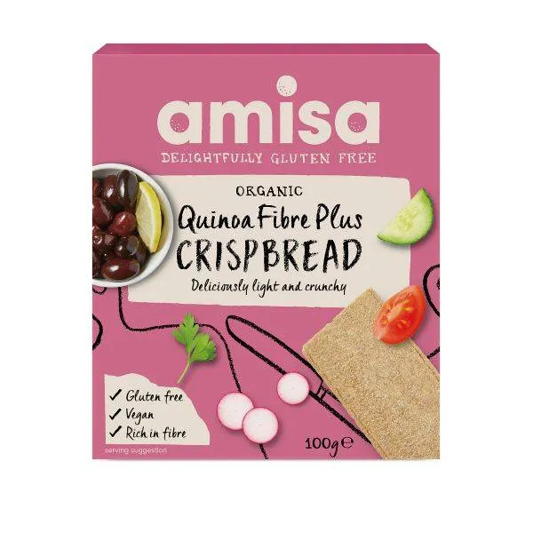 Crispbread (painici) crocante Quinoa Fibre Plus fara gluten, 100g, Amisa