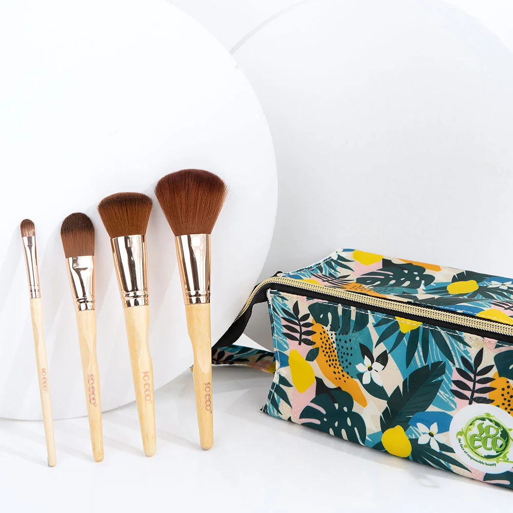 Set 4 pensule ecologice pentru machiaj Natural Travel, 1 bucata, So Eco