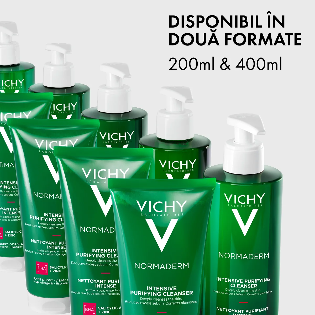 Gel de curatare purifiant pentru ten gras cu tendinta acneica Normaderm, 400ml, Vichy