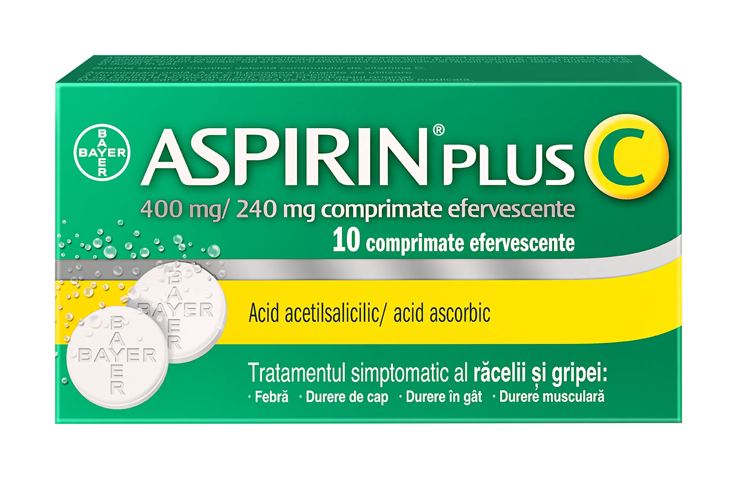 Aspirin Plus C, 10 comprimate efervescente, Bayer