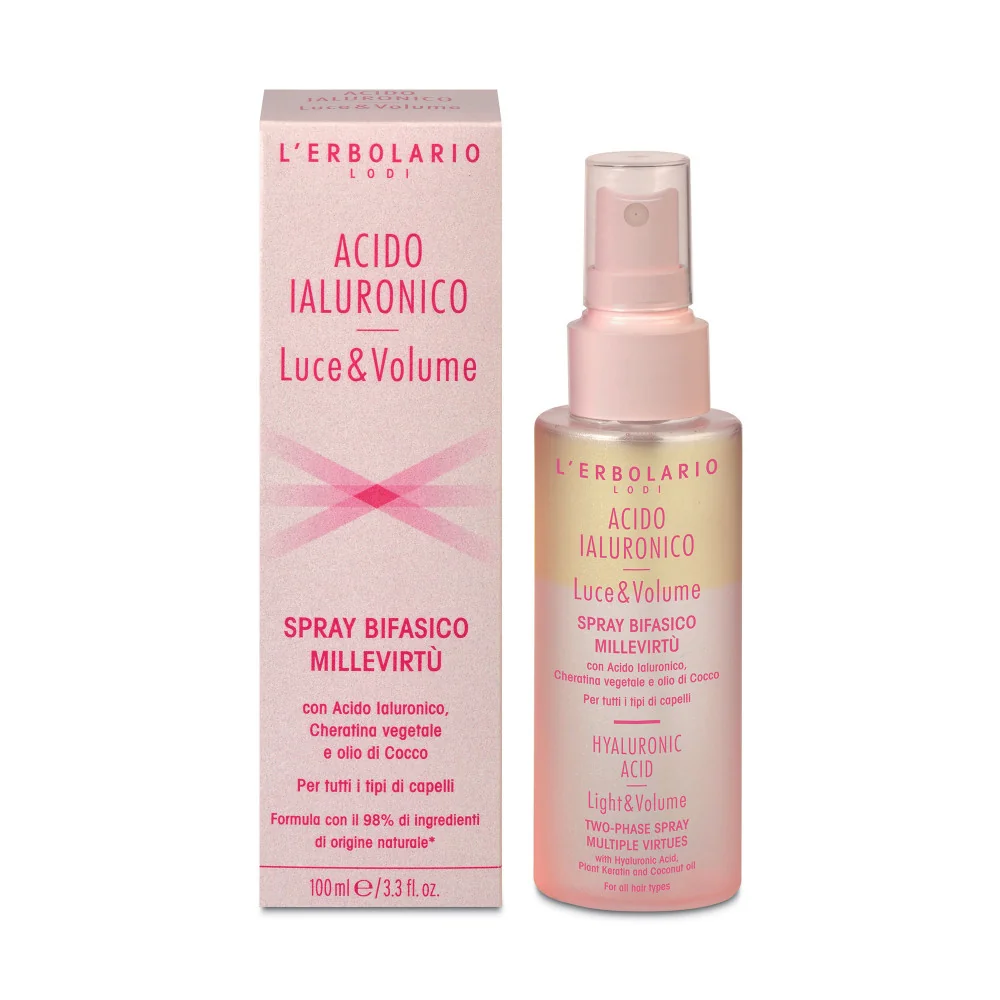 L'Erbolario Spay bifazic pentru par cu acid hialuronic, 100ml