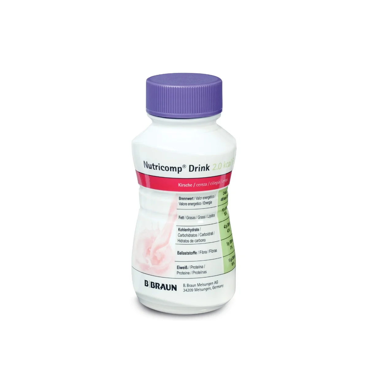 Bautura cu fibre 2Kcal Cirese, 4 x 200ml, Nutricomp