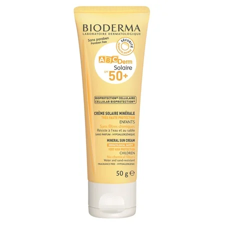 Crema protectie solara ABCDerm Solaire SPF 50+ de la 0 luni, 50g, Bioderma