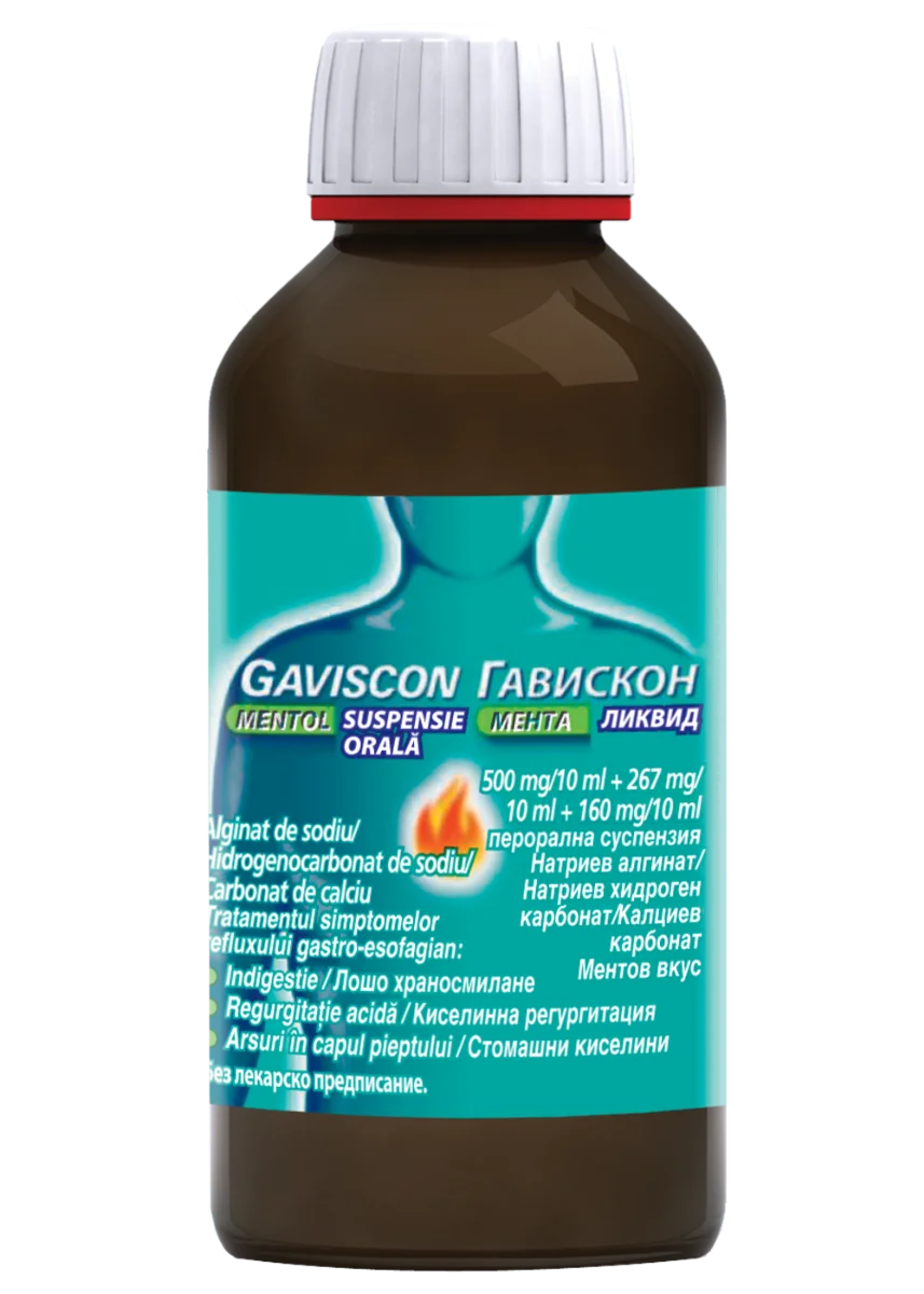 Gaviscon Mentol suspensie orala, 200 ml, Reckitt Benckiser