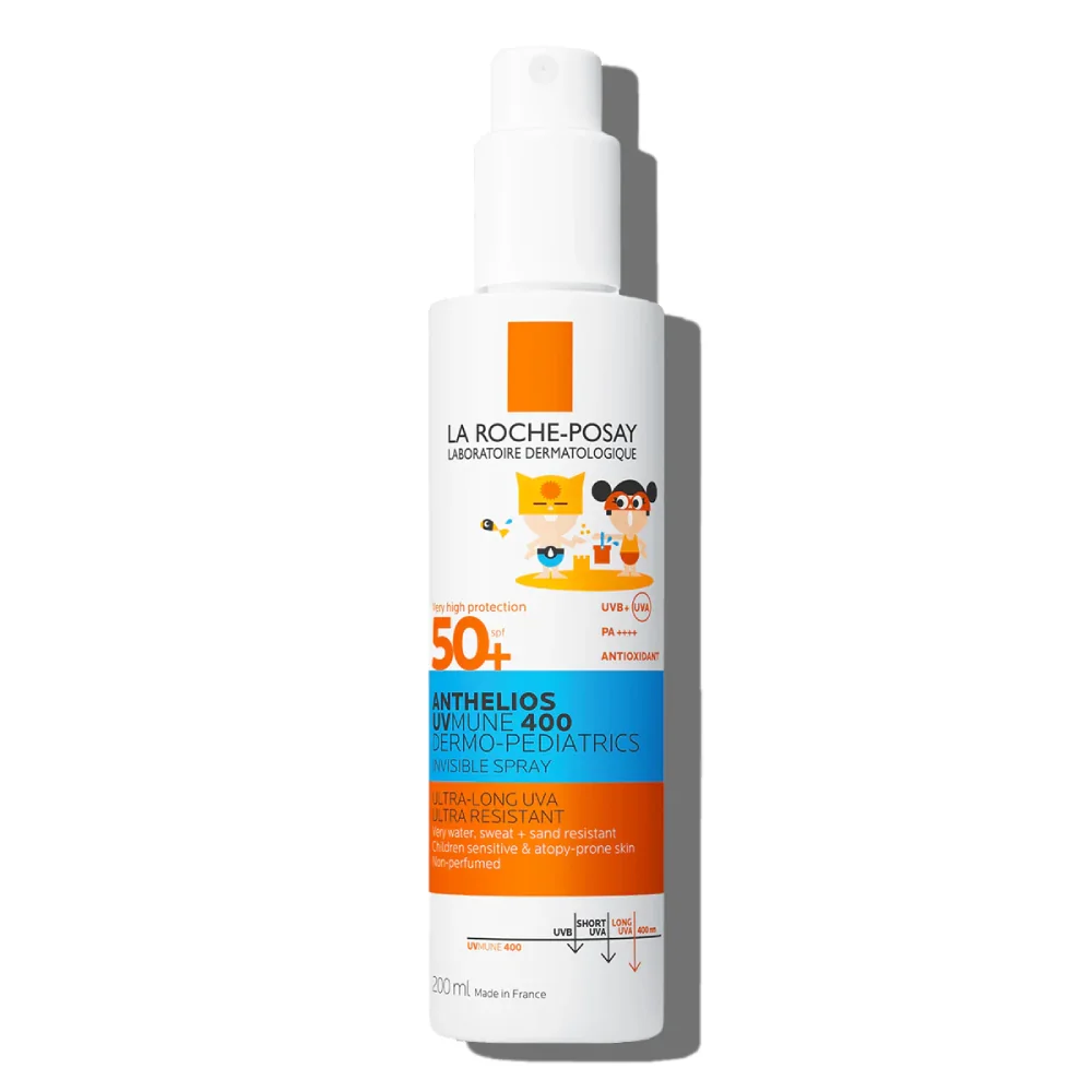 Spray invizibil cu protectie solara potrivit pentru pielea sensibila sau cu tendinta atopica a copiilor SPF50+ Anthelios UVMUNE 400 Dermo-Pediatrics, 200ml, La Roche-Posay