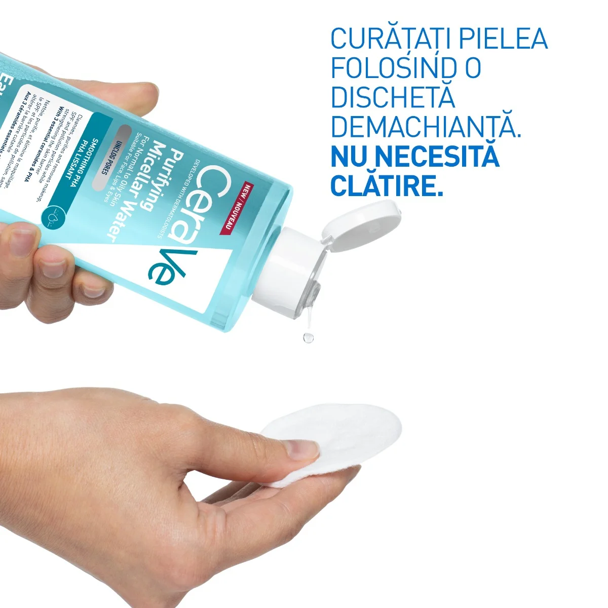 Apa micelara purifianta pentru ten normal si gras, 400ml, CeraVe