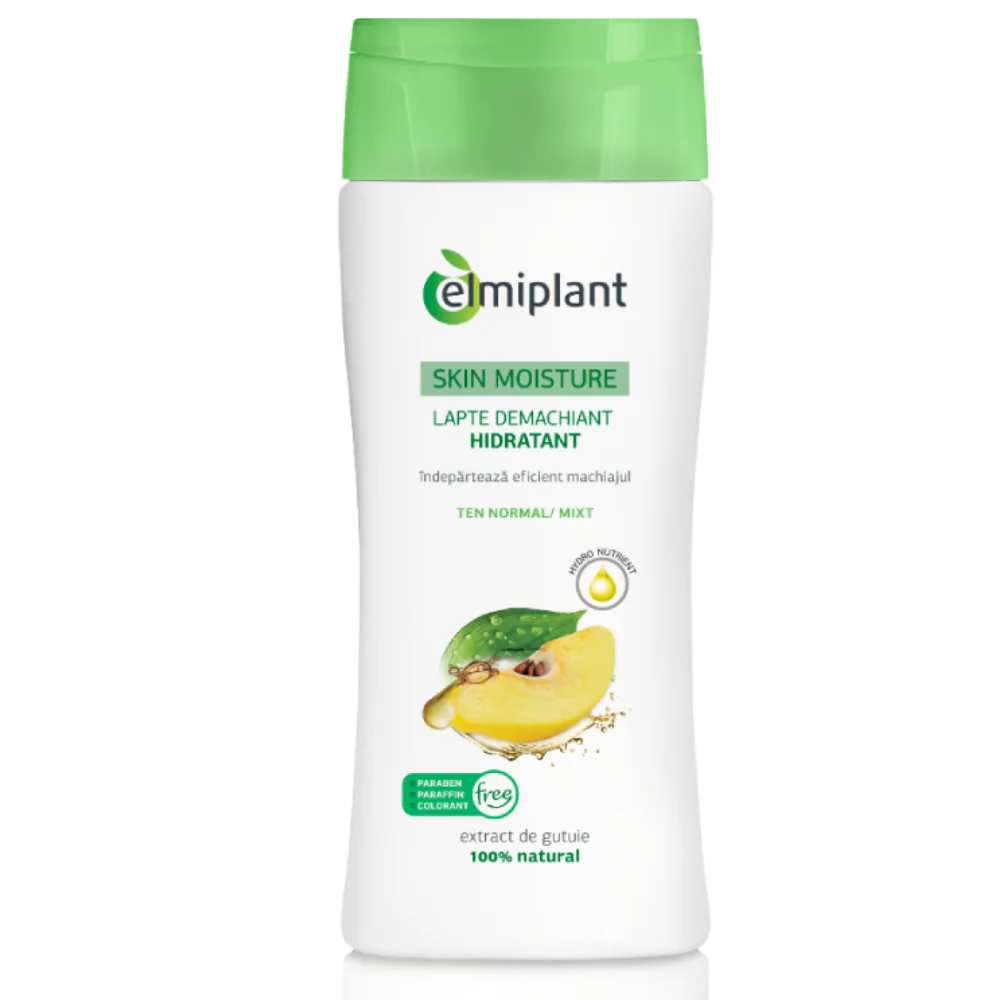 Lapte demachiant hidratant pentru ten normal si mixt, 200ml, Elmiplant