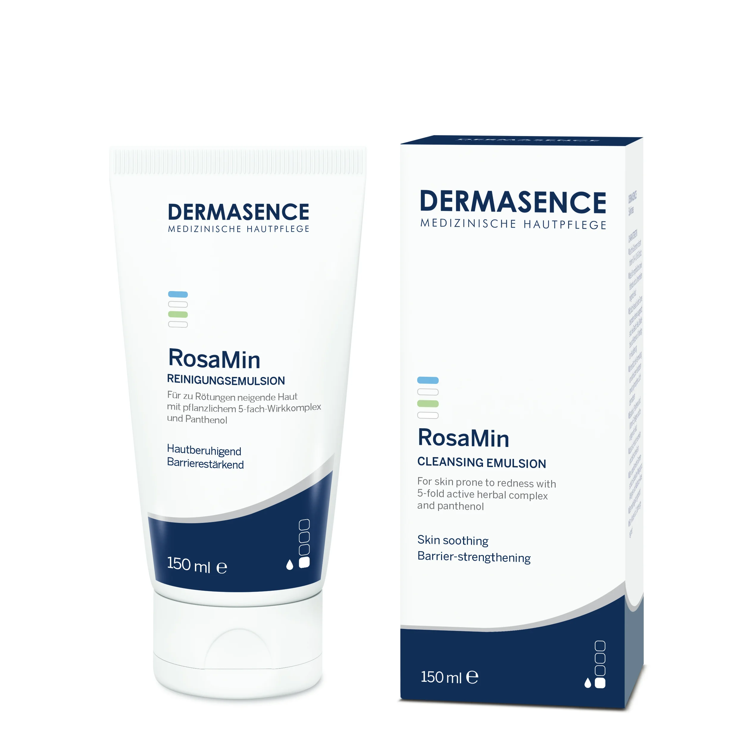 Emulsie de curatare pentru ten reactiv cu rozacee RosaMin, 150ml, Dermasence