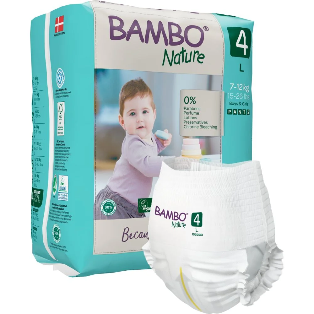 Scutece Ecolabel Pants Nr 4 pentru 7-12kg, 20 bucati, Bambo Nature