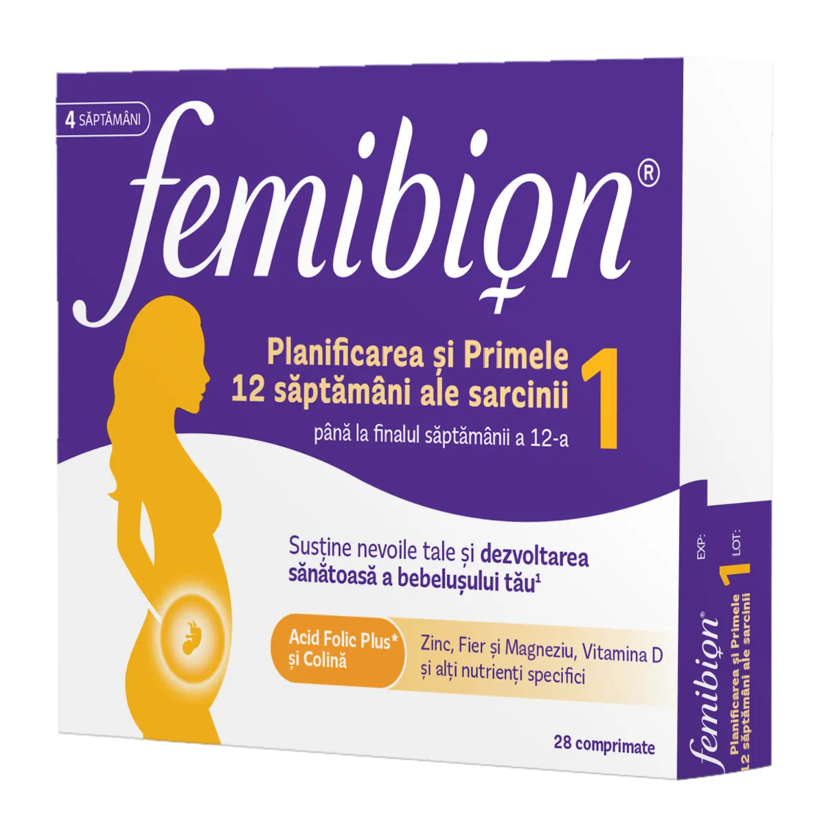Femibion 1 Planificarea si Primele 12 Saptamani ale Sarcinii, 28 comprimate filmate