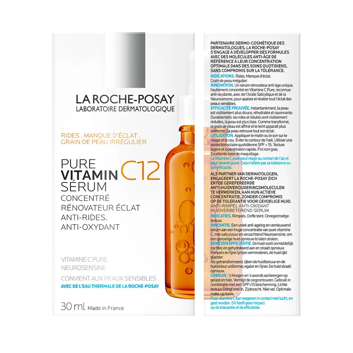 Ser cu vitamina C 12% pura cu eficacitate antirid, 30ml, La Roche-Posay