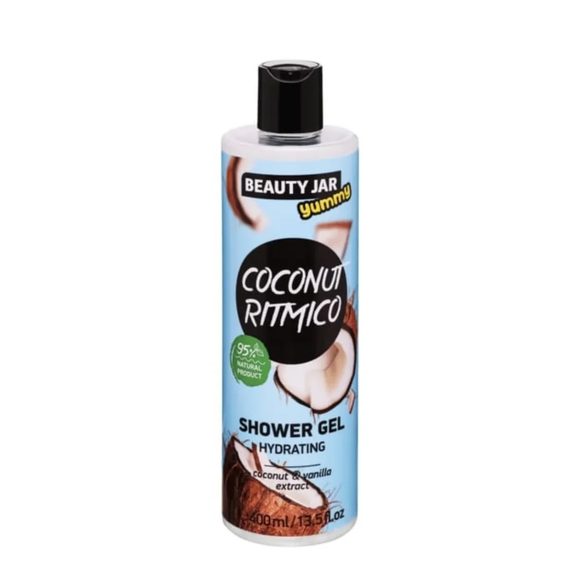 Gel de dus hidratant cu extract de cocos si vanilie Coconut Ritmico Yummy, 400ml, Beauty Jar 