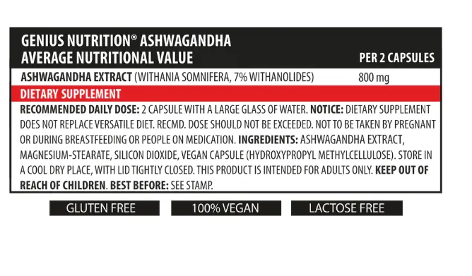 Ashwagandha, 90 capsule, Genius Nutrition 
