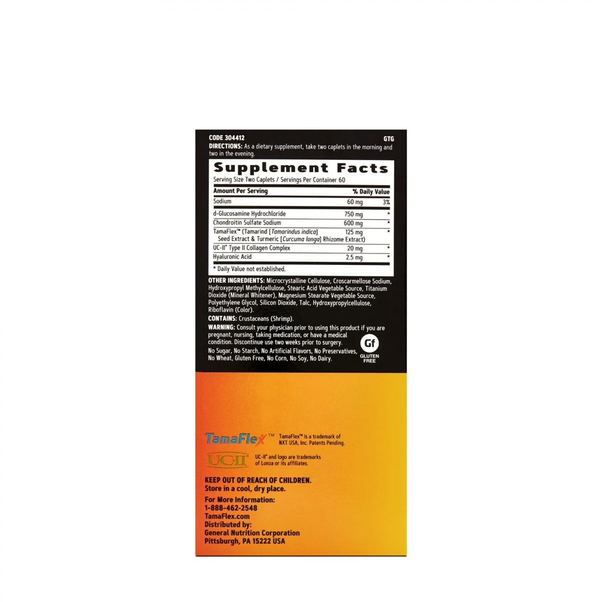 Tamaflex formula pentru sanatatea articulatiilor, 120 capsule, GNC
