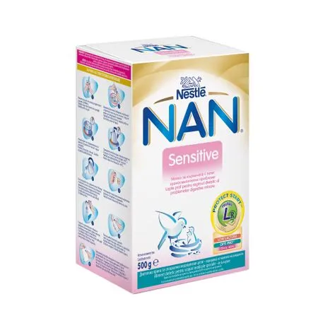 Lapte praf Nan Sensitive, incepand de la nastere, 500 g, Nestle