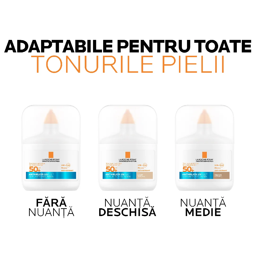 Serum solar cu protectie impotriva radiatiilor UV si a poluarii SPF 50+ Anthelios UVAir, 50ml, La Roche-Posay