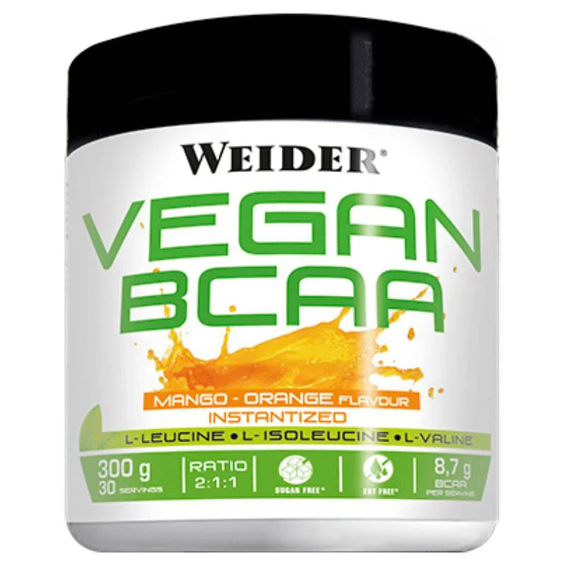 Aminoacizi pulbere cu aroma de Orange Mango Vegan BCAAA, 300g, Weider