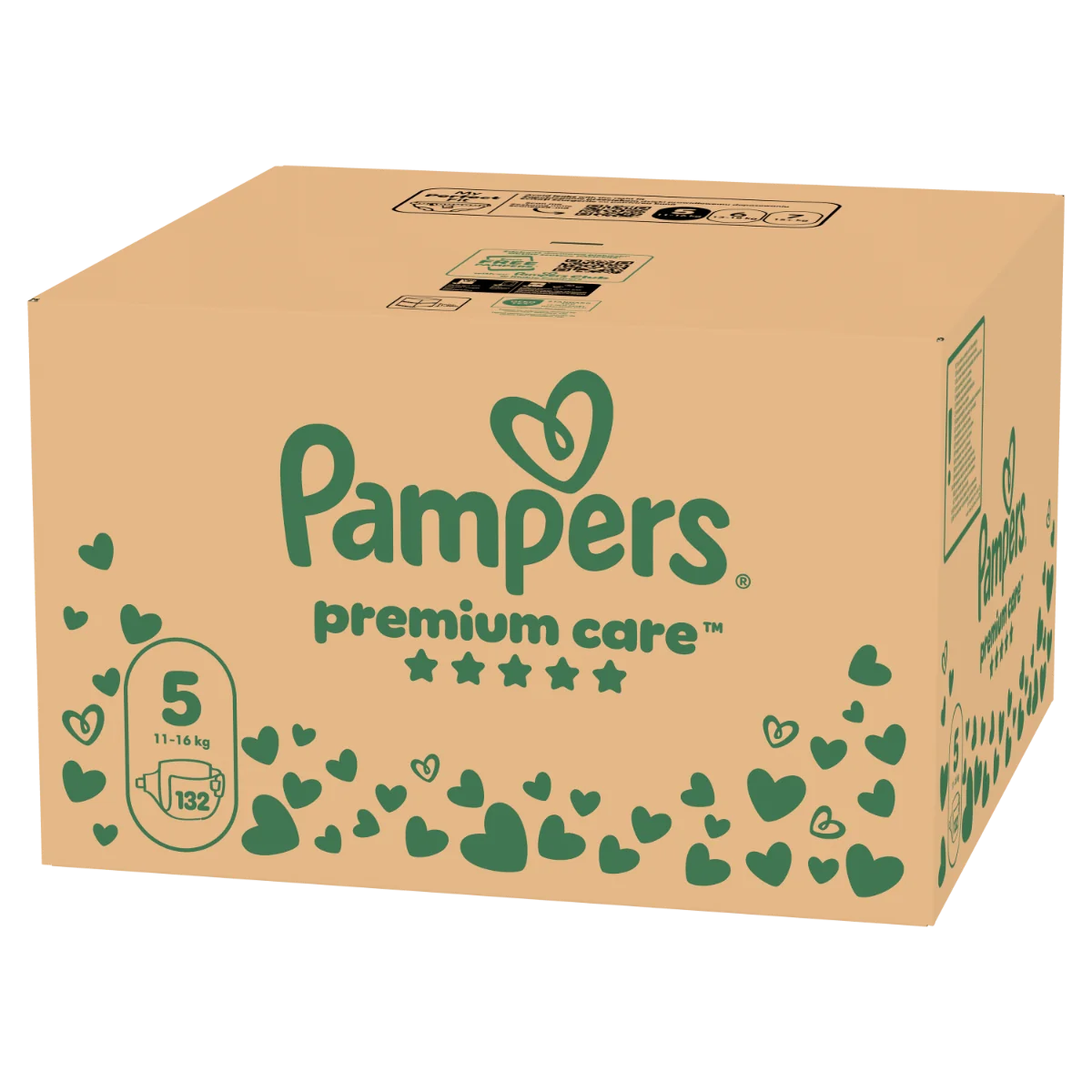 Scutece Premium Care Marimea 5 pentru 11-16 kg, 132 bucati, Pampers 