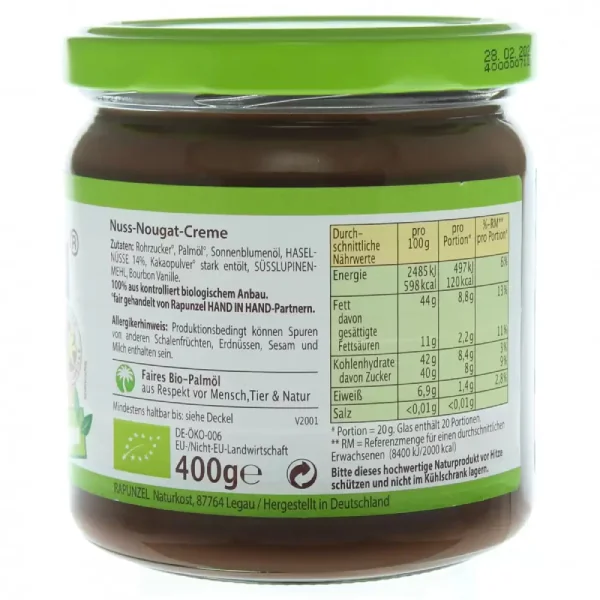 Crema vegana de alune cu ciocolata bio, 400g, Bionella
