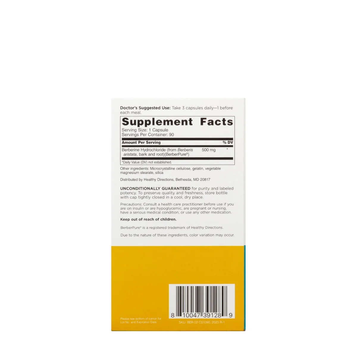 Berberina 500mg Doctors’ Prefered® Berberine Clinical Grade, 90 capsule, GNC