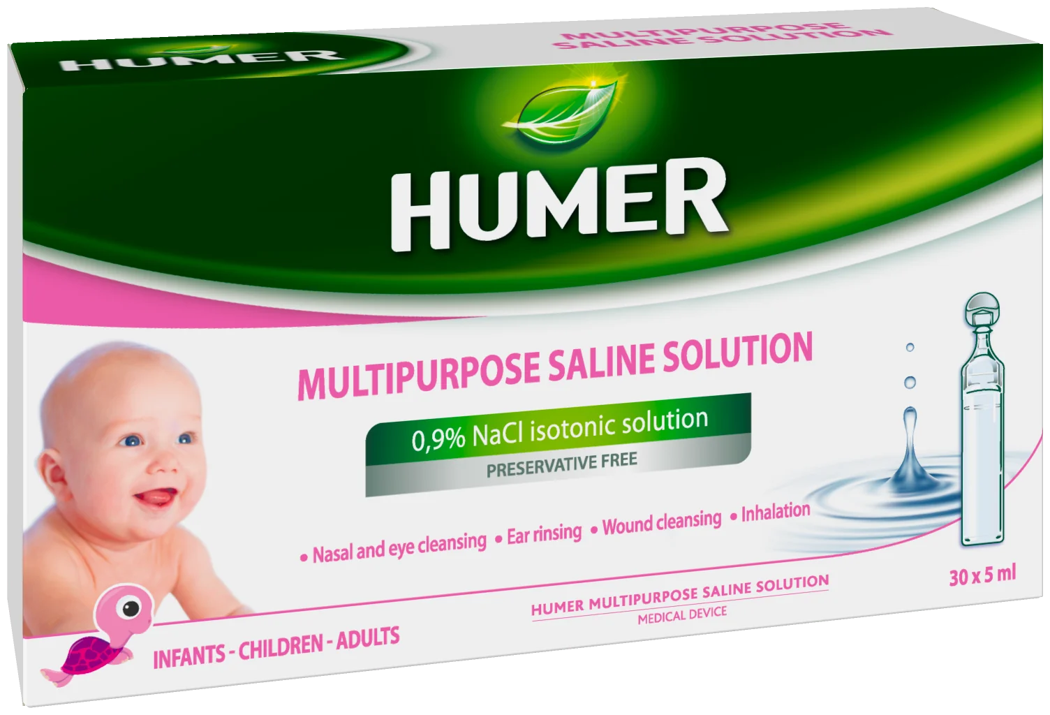Solutie izotonica sterila 0,9%, 30 x 5ml, Humer