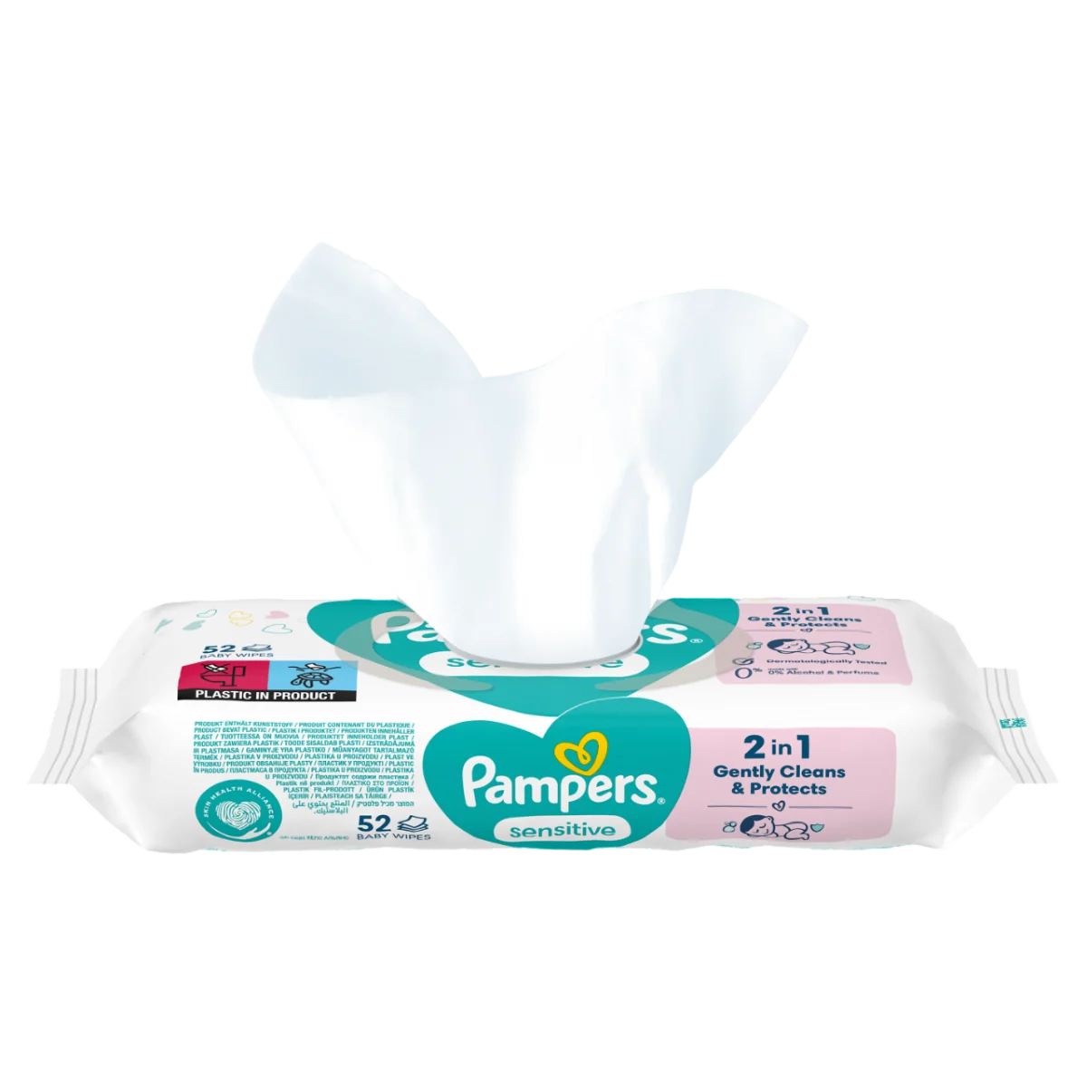 Servetele umede Sensitive, 52 bucati, Pampers