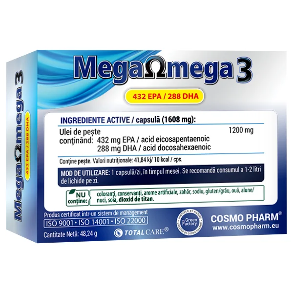 Mega Omega 3, 30 capsule moi, Cosmopharm