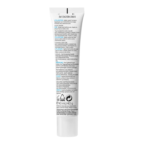 Crema corectoare uniformizatoare pentru tenul gras cu tendinta acneica Effaclar Duo+ Unifiant Light, 40ml, La Roche-Posay