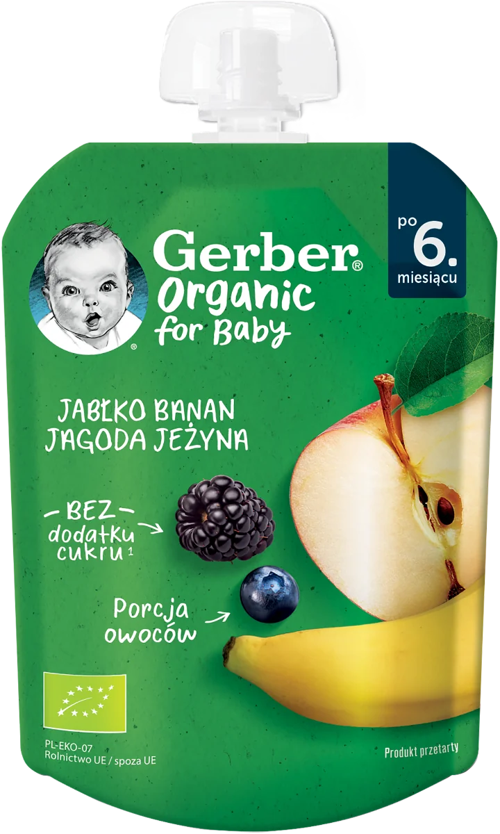 Pouch din mere & banane & afine si mure de la 6 luni, 80g, Gerber