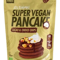 Mix pentru clatite Super Vegan bio cacao si chipsuri de ciocolata, 1200g, Iswari