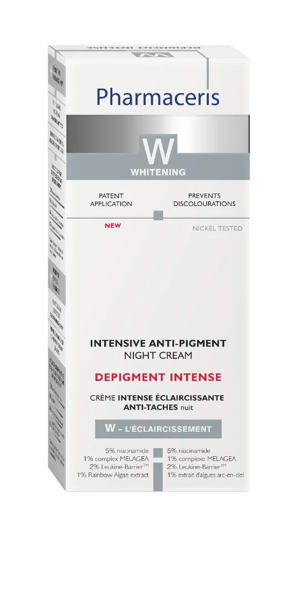 Crema de noapte anti-pigment cu efect de iluminare W, 50ml, Pharmaceris