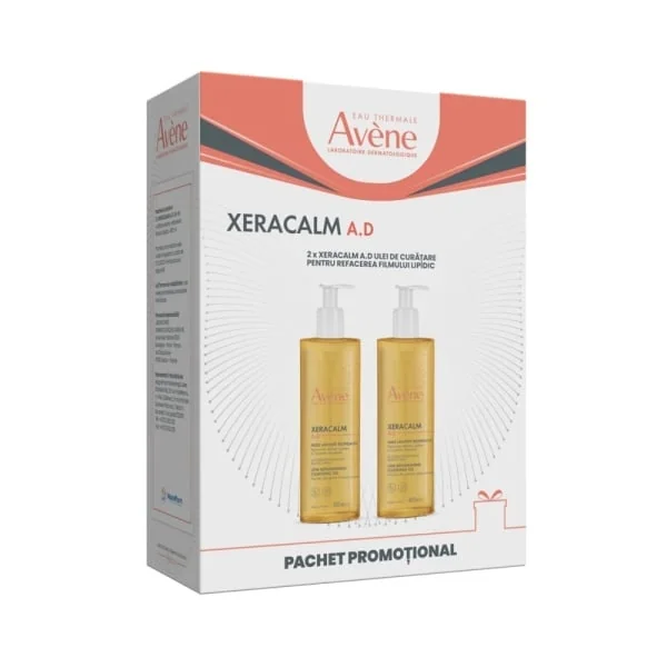 Pachet Ulei de curatare pentru pielea predispusa la dermatita atopica XeraCalm AD, 2 x 400ml, Avene