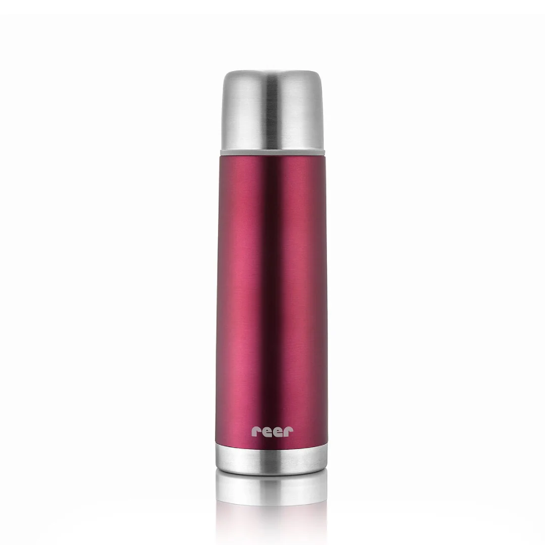 Termos din otel inoxidabil vidat Colour Cup Rosu, 500ml, Reer