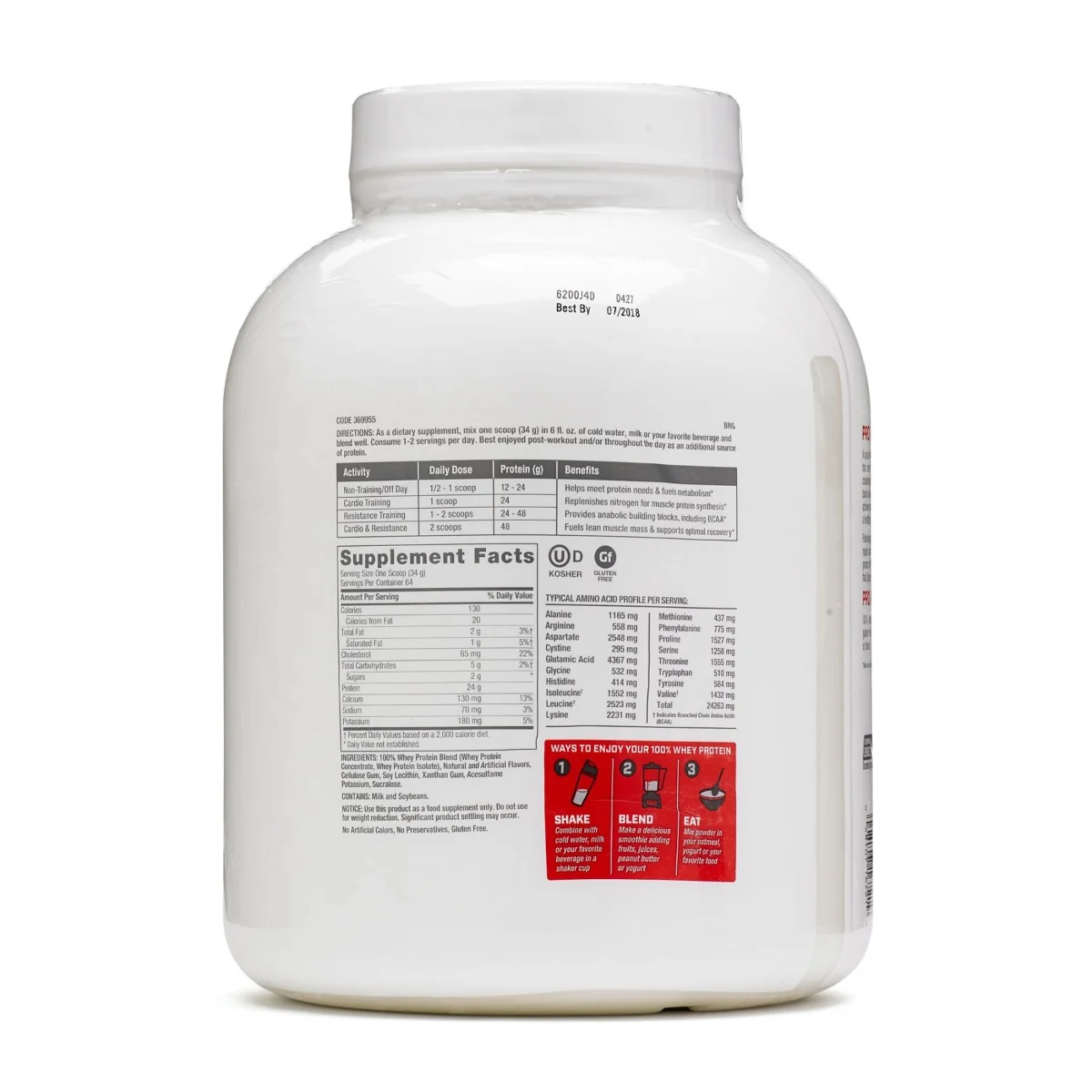 Proteina din zer cu aroma de vanilie Pro Performance, 2176g, GNC