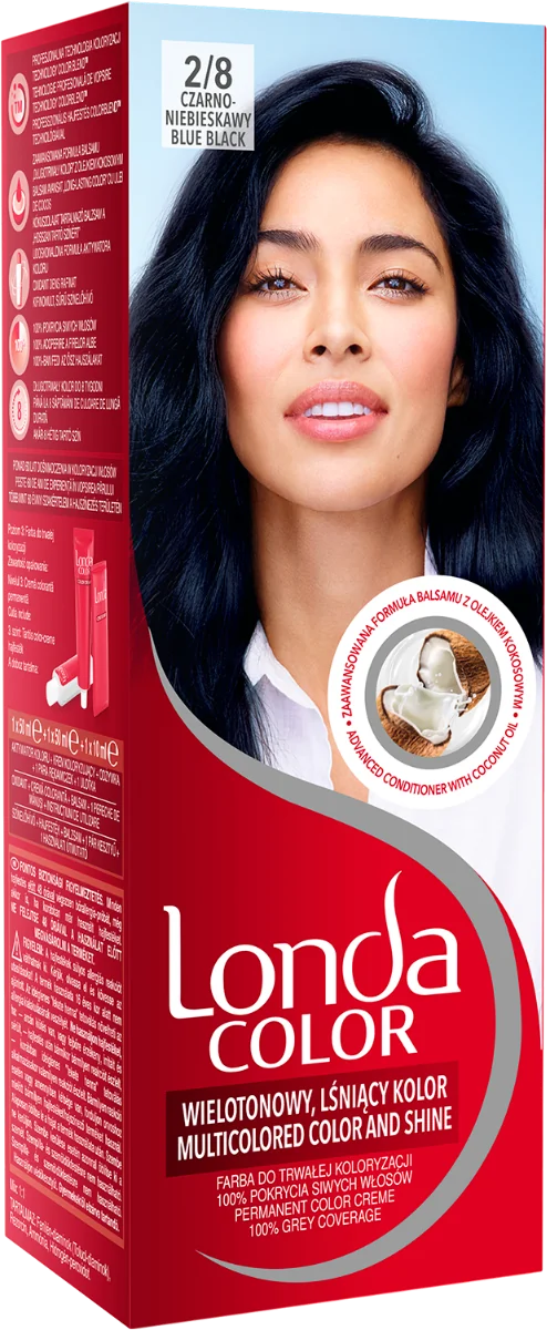 Vopsea de par permanenta 2/8 Blue Black, 110ml, Londa